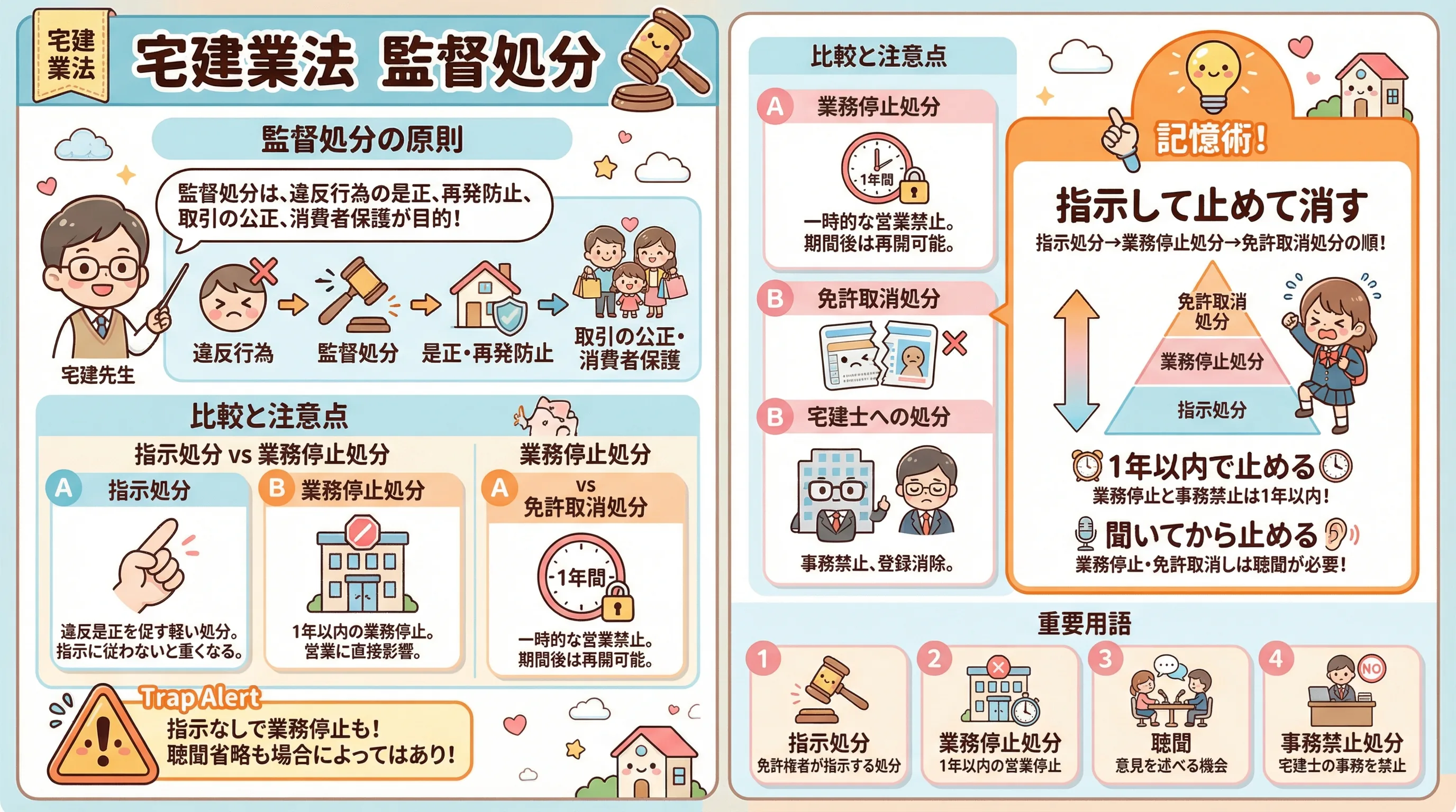 監督処分のインフォグラフィック|宅建業法