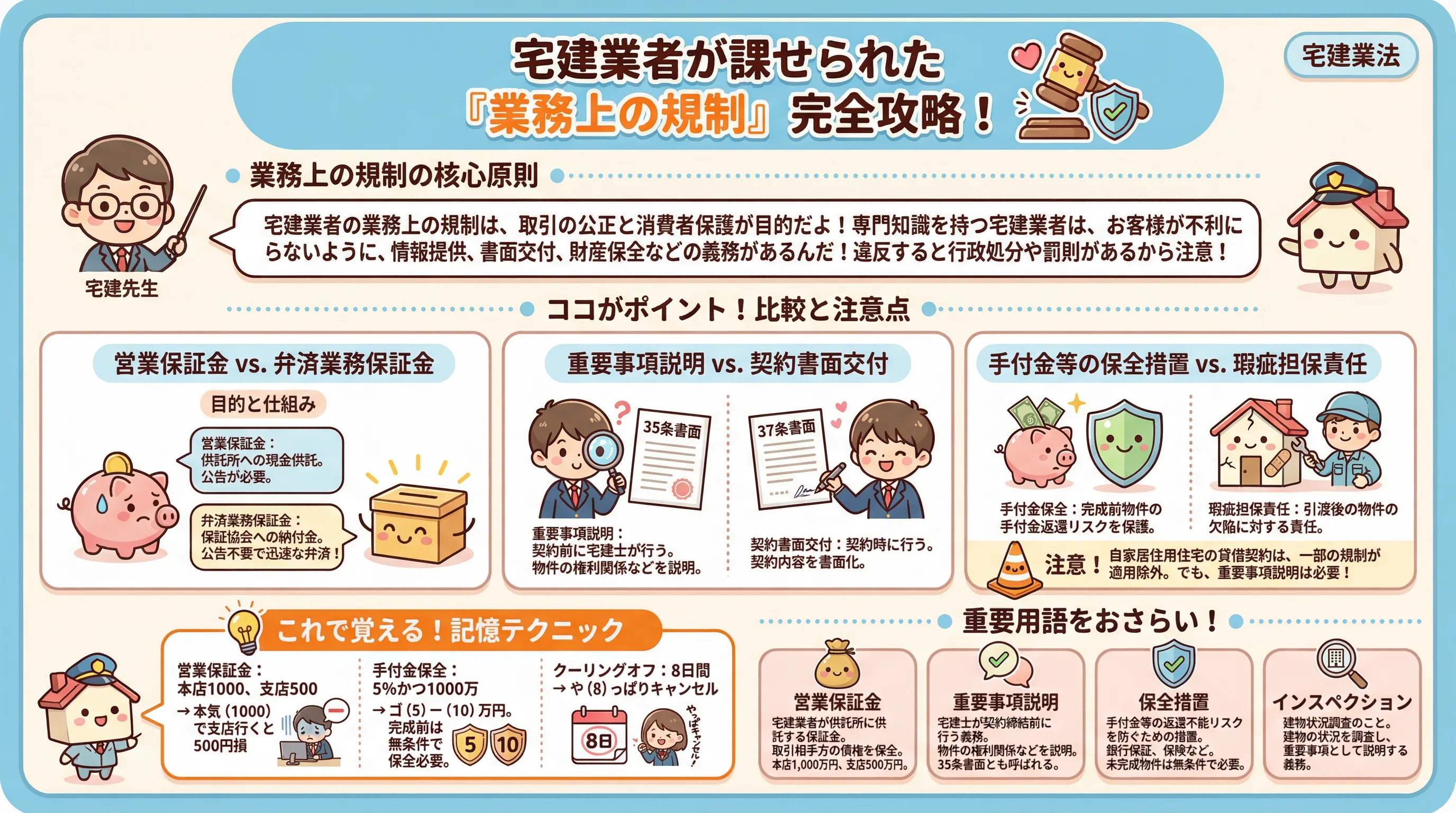 宅建業者に課せられた「業務上の規制」に関する完全版の解説ですのインフォグラフィック|宅建業法