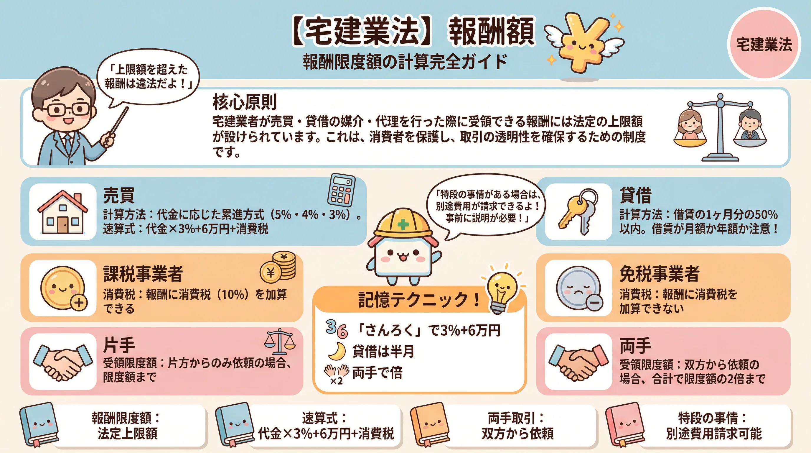 報酬額のインフォグラフィック|宅建業法