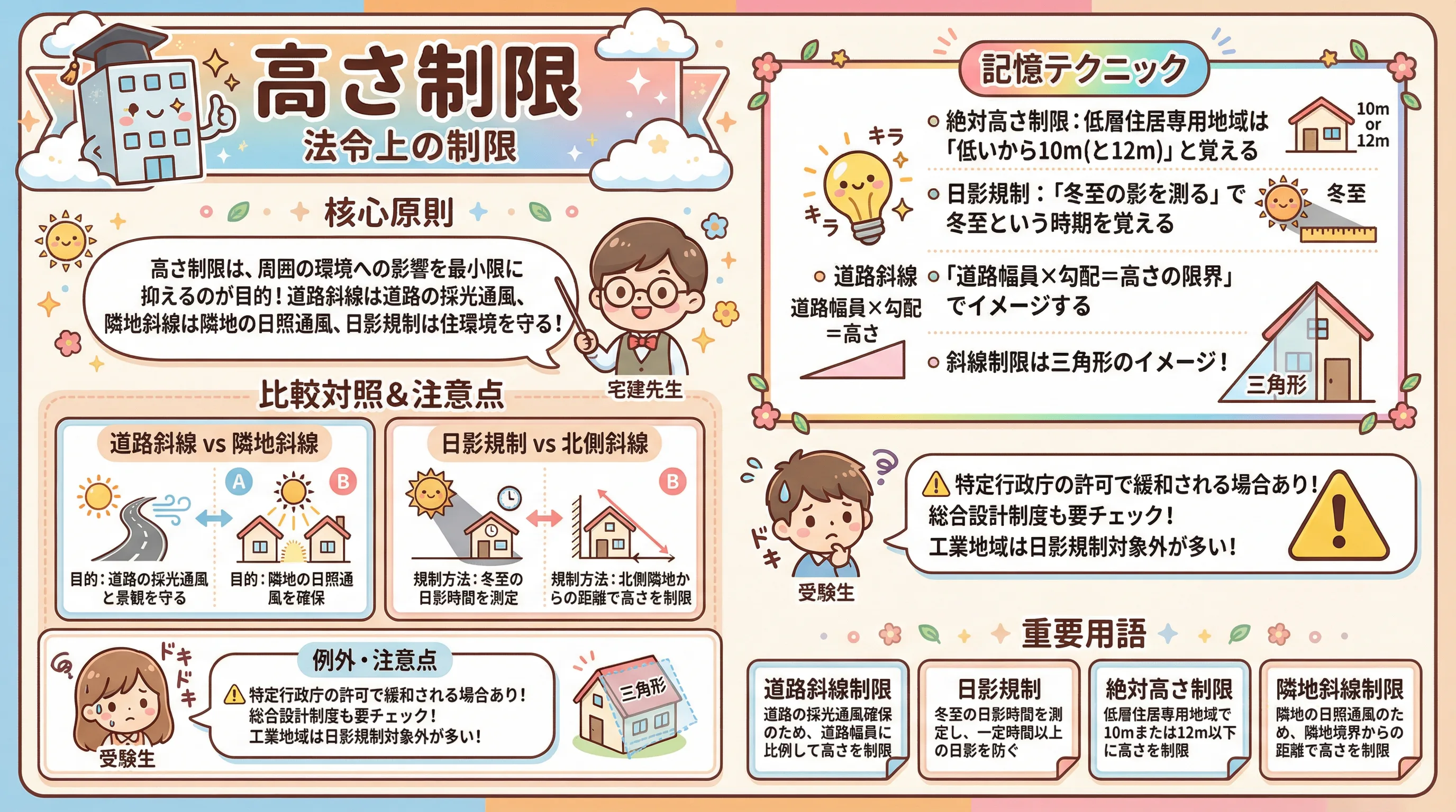 高さ制限のインフォグラフィック|法令上の制限