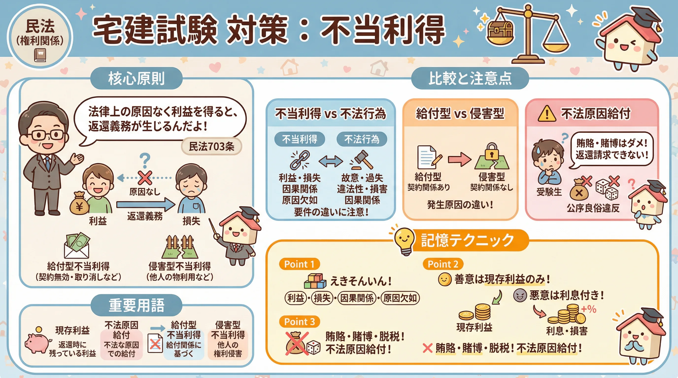 不当利得のインフォグラフィック|民法(権利関係)