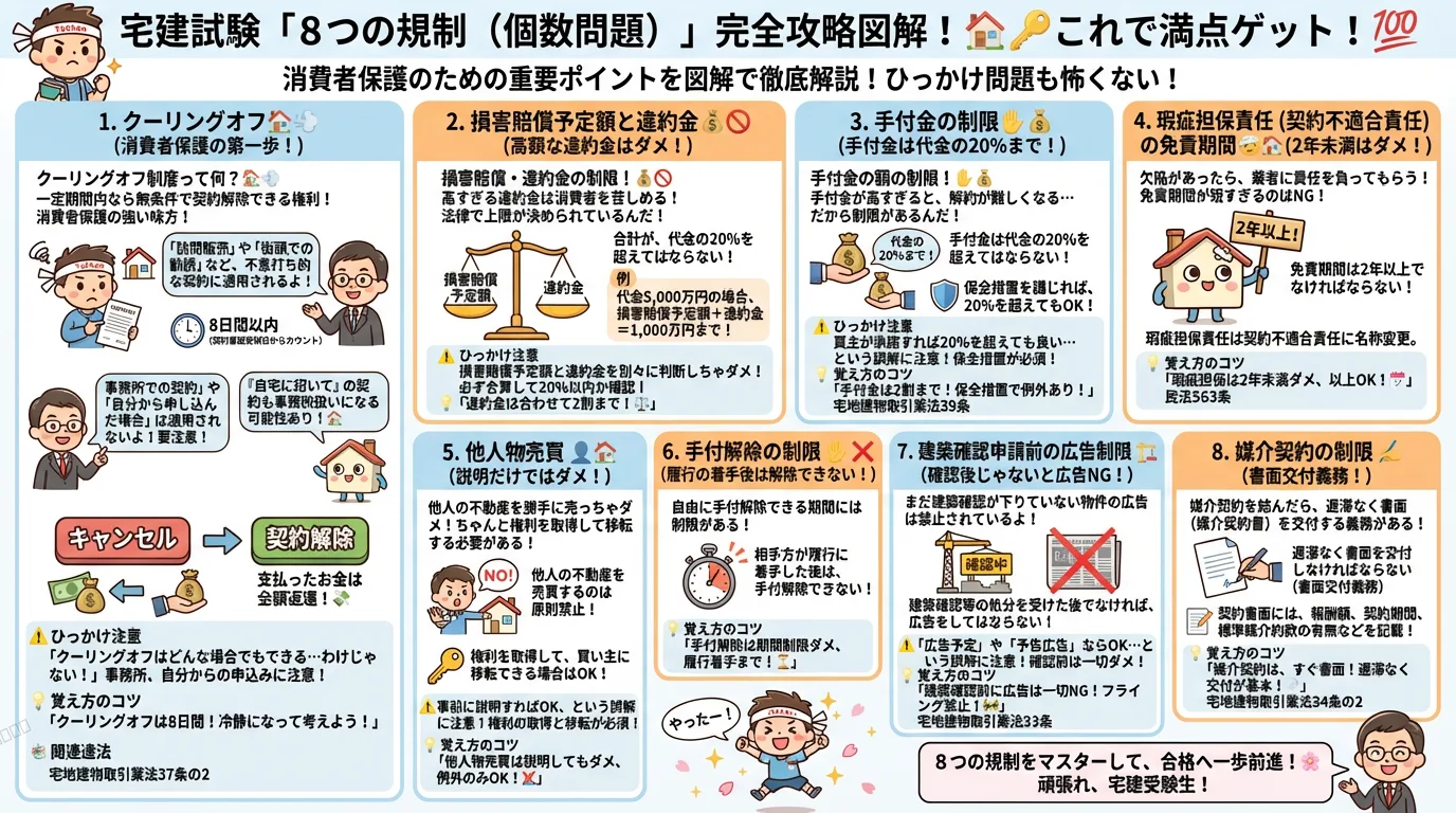 8つの規制(個数問題)の完全図解の図解|宅建業法