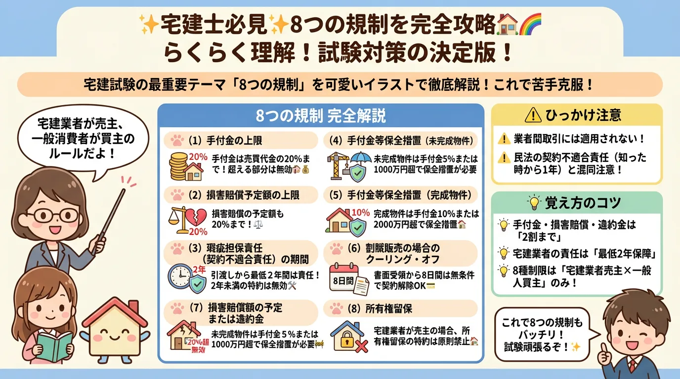 8つの規制の完全図解の図解|宅建業法