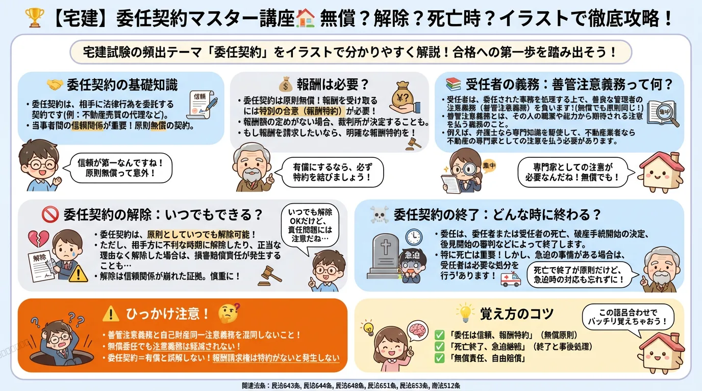 委任契約の完全図解の図解|民法(権利関係)