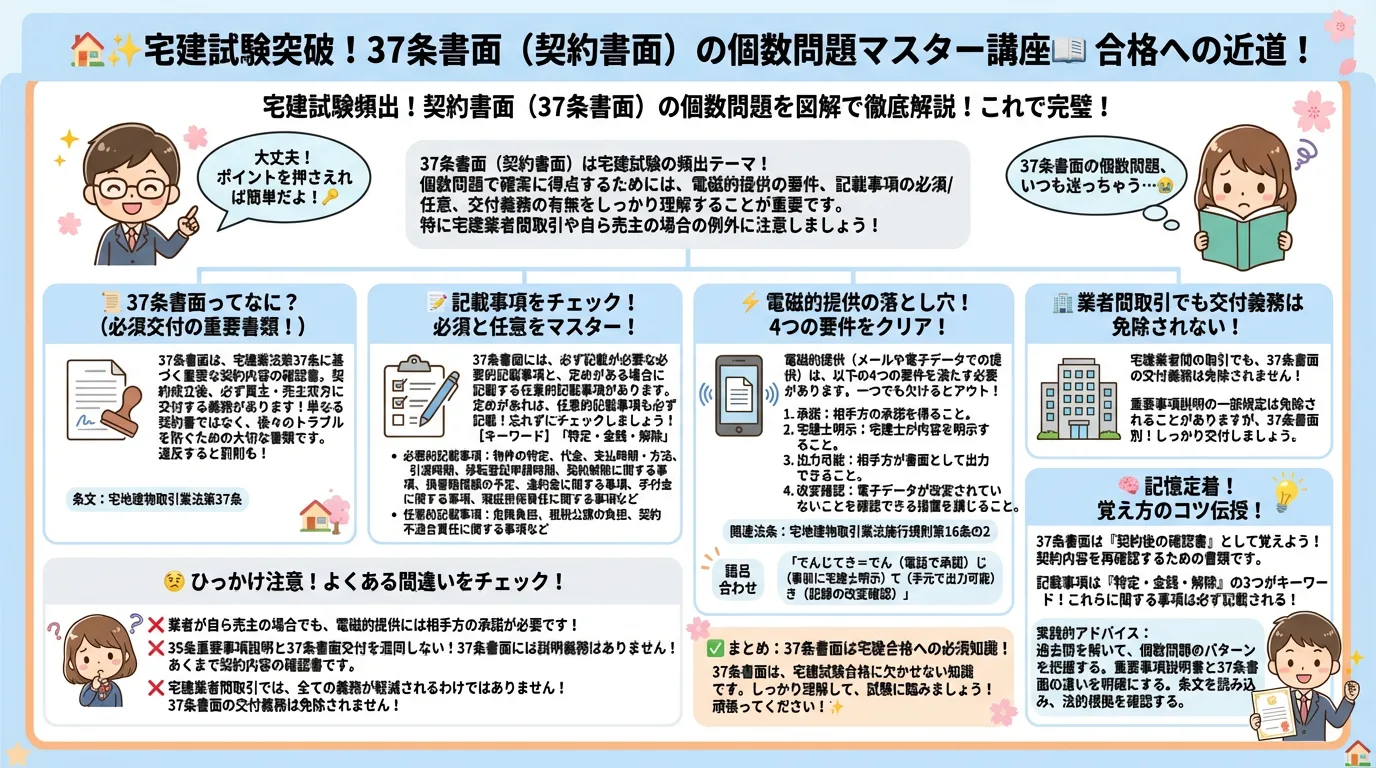 契約書面(37条書面)(個数問題)の完全図解の図解|宅建業法