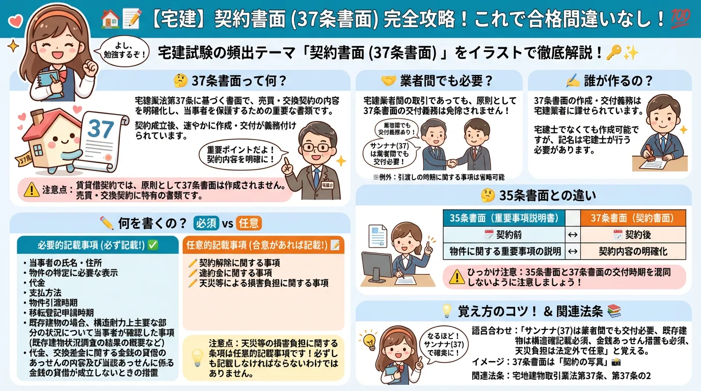 契約書面(37条書面)の完全図解の図解|宅建業法