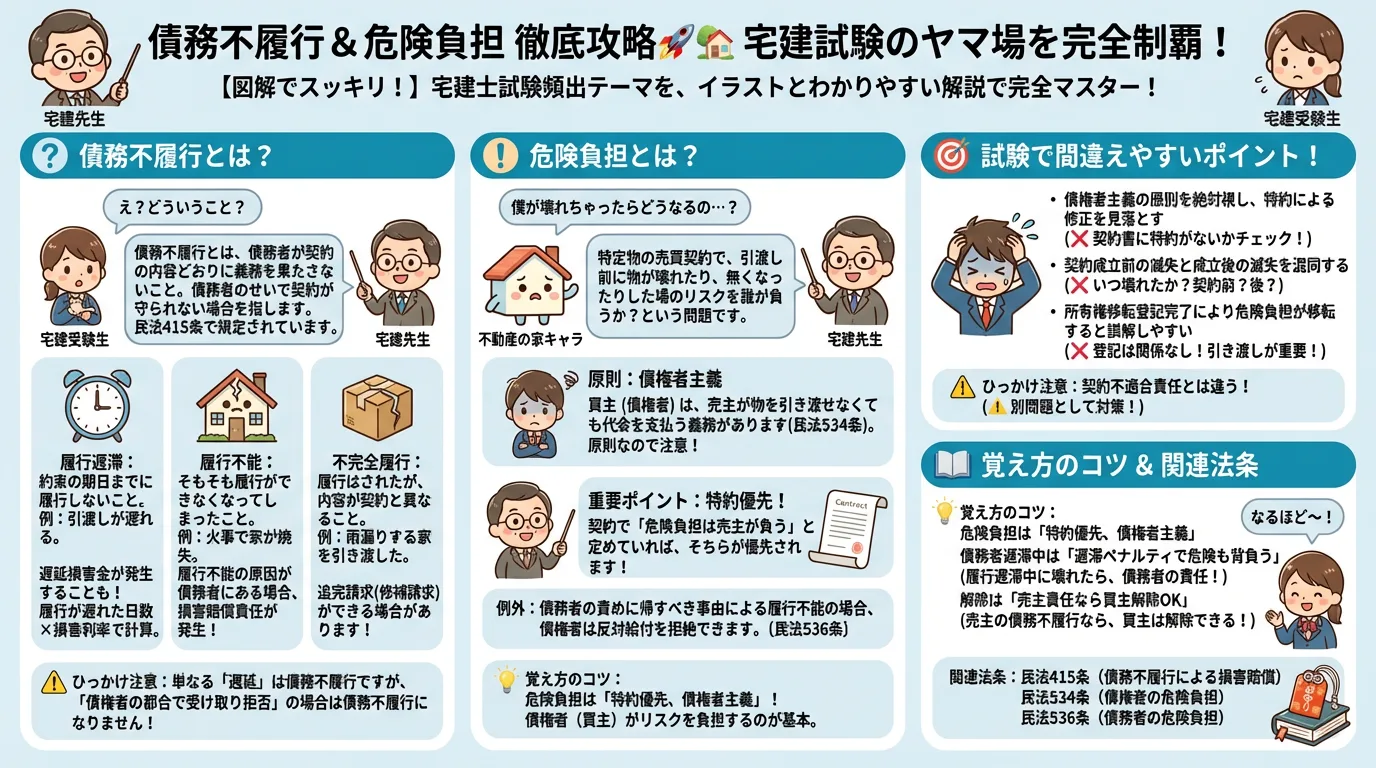 債務不履行・危険負担の完全図解の図解|民法(権利関係)