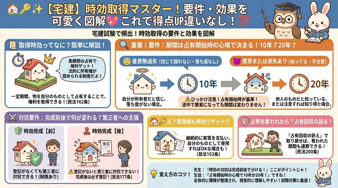 取得時効の完全ガイドの図解|民法(権利関係)
